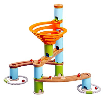 Udeas Bamboo Kugelbahn Build, Bambus-Zylinder und Murmelbahn, Holz Kugelbahn, Labyrinth für Kinder mit Murmeln, Holzspielzeug für Kinder ab 4 Jahren (Basic Kit)