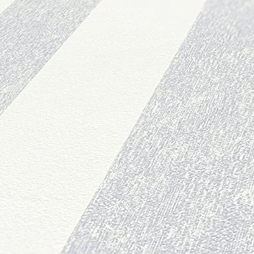 A.S. Création Streifentapete Grau Weiß Attractive 2 390291 - Gestreifte Vliestapete - 10,05 m x 0,53 m Made in Germany