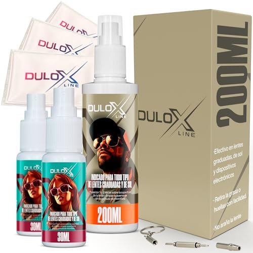 Kit Pulizia Occhiali Completo – Spray Detergente Lenti 200 ml + 2×30 ml + 3 Panni Microfibra 18×18 cm + Cacciavite – Formato Viaggio – Pulizia Rapida Senza Aloni per Occhiali Vista/Sole, Fotocamera e