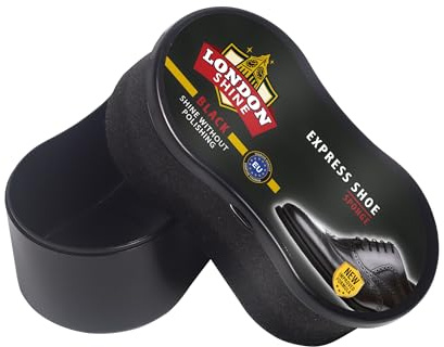 London Shine Shoe Shine Sponge, Instant Shine Sponge for Black Leather Shoes & Boots, Express Shoe Shine Without Polishing.