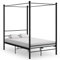 ZQQLVOO Bettgestell Familienbett Palettenbett Himmelbett Schwarz Metall 140x200 cm