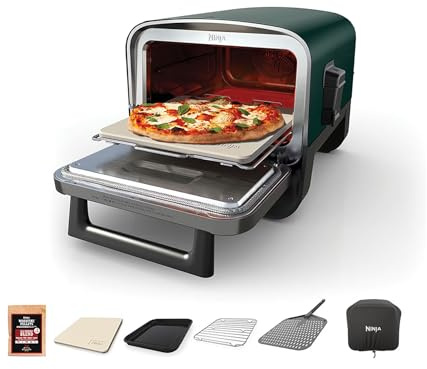Ninja Woodfire 8-in-1 Outdoor Smoker Pizza Oven with 5 Pizza Settings, Green