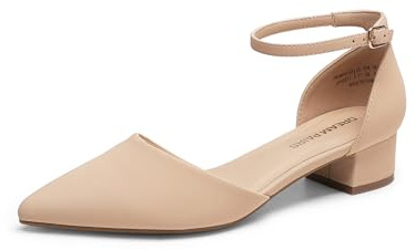 DREAM PAIRS Scarpe Tacco Basso Donna Eleganti,Nudo,41