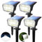 TECKNET Luces Solares para Jardín (59 LED/4 Packs), Ultra Brillantes 6500K, 3 Modos de Iluminación, Impermeabilidad IP65, Lamparas Solares Exterior Jardin ideales para Caminos, Patios y Céspedes