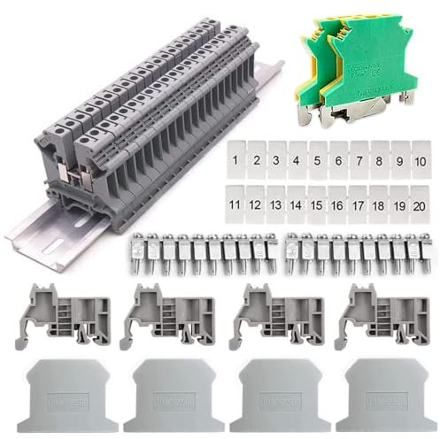 Mtlhbcg Reihenklemmen Hutschiene：Hutschienen Klemmen, UK 2,5 Durchgangsklemme,DIN Schienenanschlussblock Kit,Schnellverdrahtung Elektrischer Anschlussblock für Automatisierungsprojekte, DIY Projekte
