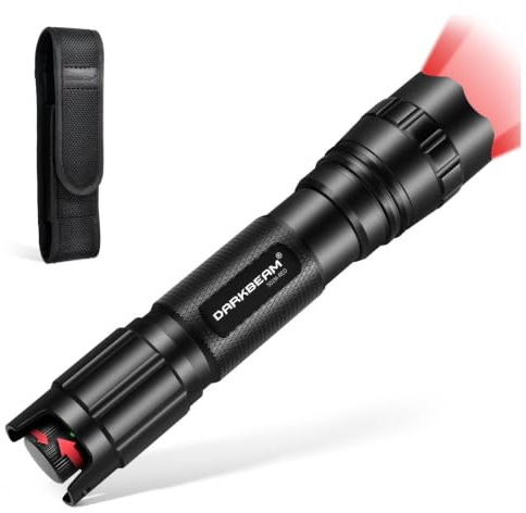 DARKBEAM Red Light Torch LED Rechargeable Stepless Dimming,Focus Adjustable