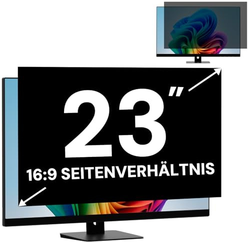 Filtre de confidentialité pour écran d'ordinateur de 23 pouces 16:9, Protection de Confidentialité Pour écran moniteur d'ordinateur Amovible 23 Pouces et Filtre Anti-Lumière Bleue Anti-éblouissement
