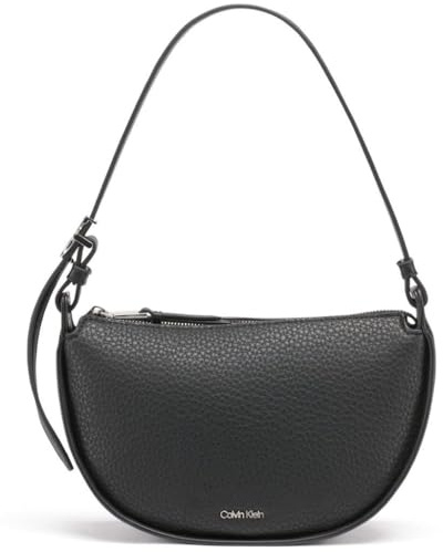 Calvin Klein Gemma Top Zip Demi Shoulder Bag, Black/Silver, One Size