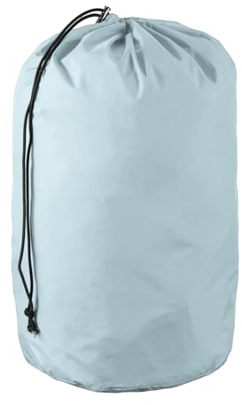 YELARXI Stuff Sack, Sleeping Bag Storage Sack, Waterproof Outdoor Storage Ultralight Portable Drawstring Storage Bag - Fitting for (Camping/Backpacking/Traveling) 8 x 17 In & Light Blue