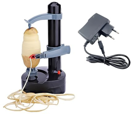 Pelapatate elettrico, pelapatate completamente automatico per patate, mele e verdure, con 2 lame intercambiabili, pratico utensile da cucina per l'uso quotidiano in casa e in cucina