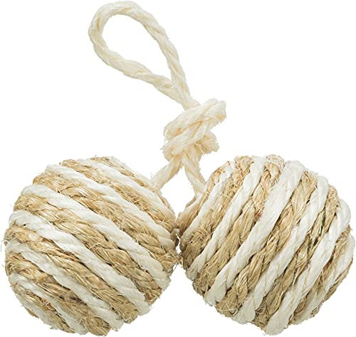 TRIXIE 2 balls on a rope, sisal