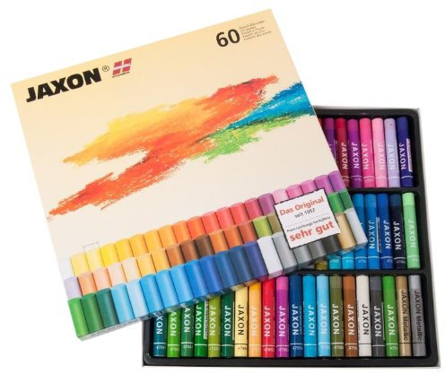 Honsell 47460 - Jaxon Ölpastellkreide, 60er Set im Kartonetui, brillante, lichtechte Farben, ideal für Künstler, Hobbymaler, Kinder, Schule, Kunstunterricht, frei von Schadstoffen