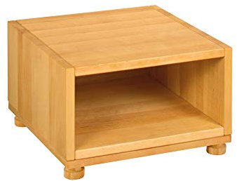 BioKinder 25270 Nachttisch Nachtkästchen Beistelltisch Holz Erle 40x40x26cm, Modell:geschlossen