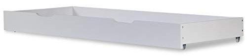 Homestyle4u 1911, Bettkasten Holz Aufbewahrung mit Rollen, Bett Schublade Bettauszug Weiß