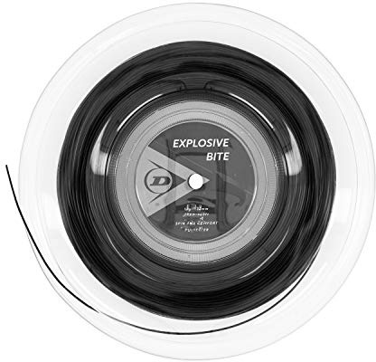 Dunlop Cuerda de Tenis Explosive Bite, Rollo 16 g/1.32 mm, 200 m, Negro