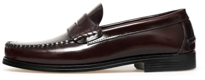 Marttely Castellanos Artesanos Penny Mocasines con suela de cuero * Hecho a mano en España, burdeos, 46 EU