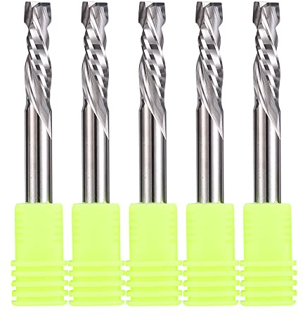 EU_HOZLY Lot de 5 fraises à compression en carbure de tungstène Up&Down 2 fraises à queue de 6 mm avec diamètre de coupe de 6 mm, longueur de coupe de 22 mm pour fraiseuse CNC