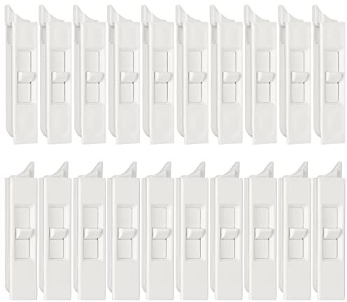 Jetec 20 Pieces Tilt Latch Pairs White Plastic Construction Snap-in Latch Pairs Spring Loaded Sliding Window Tilt Latch for Home Window Accessories