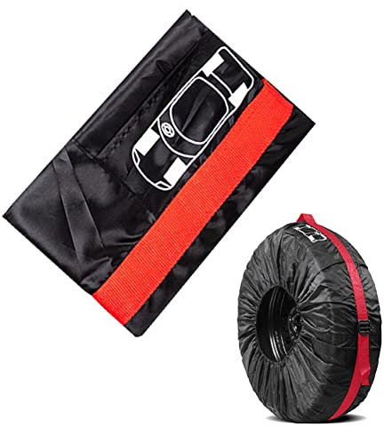 URFEDA 4 Stück Reifentasche Set, Reifenschutzhülle 210D Oxford Radreifenabdeckung Reifenbezug Wasserdicht Radschutzhülle Reifensack Sonnenschutz Universal für RV Rad Auto LKW Auto Wohnmobil,19-23 Zoll