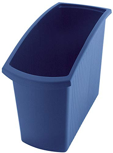 PROREGAL Rechteckiger Kunstoff Papierkorb | 18 Liter, HxBxT 34,5x19,4x45cm | Blau