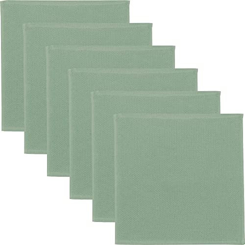 Erwin Müller Reinigungstuch, Putztuch, Putzlappen, Spültuch 6er-Pack jade Größe 25x25 cm - 100% Baumwolle, zum Spülen oder Staubwischen, robust und langlebig, mit Frottierseite