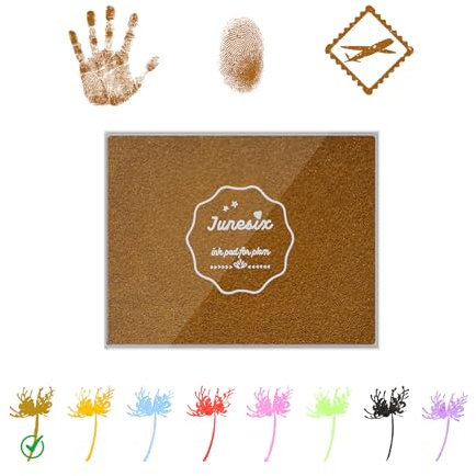 Sicheii Large Ink Pads for Stamping, Washable Stamp Ink Pad for Rubber Stamps Hand and Footprints, Dog Pet Paw Print Ink Pad, Craft Partner DIY for Fabric Wood Paper Scrapbook (Gold)