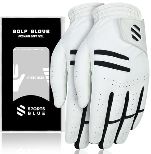 Thunder Paddle Sport Blue Golf Gloves - Premium Quality Gloves | 2-Pack (2-Pack, Med/Large, Left)