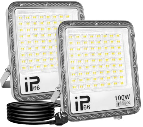 RIGIDON 2x utomhus LED arbetslampa 100W 10000lm strålkastare kallvit