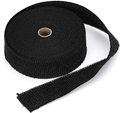 Auspuffband，Hitzeschutzband Auspuff 5m / 10m / 15m 5 cm Breite Wärmeabgas-Thermo-Wrap-Schildschutz-Tan-Band-Isolier-Tuch-Roll-Kit für Motorrad-Auto(5m Black)