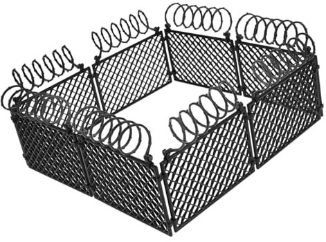 HEMOTON 1 Jeu Modèle De Prison Clôture Paysagère De Jardin Mini Accessoire De Clôture Jouets pour Animaux De La Ferme Clôture Végétale Clôture De Barrière pour Animaux Black Plastique