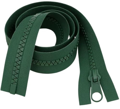 16 (41cm) Bottle Green Chunky Zip - Heavy-Duty Open-Ended Separating