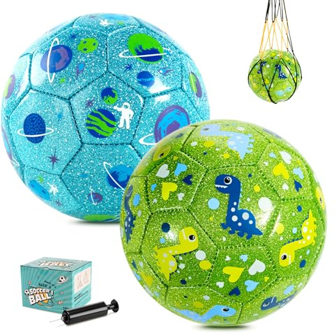 U&C Planet Balón de Fútbol Talla 2 para Niños Pequeños – Juego de Pelota | Incluye Bomba, Interior y Exterior, Malla y Caja, Regalo Ideal para Cumpleaños, Navidad o Reyes