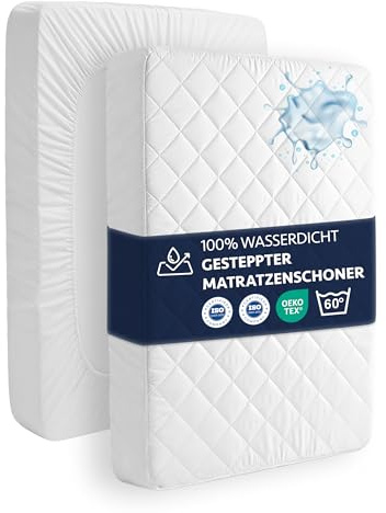 FORMEYA Steppung Matratzenschoner 140x200 Mikrofaser | wasserdichte Matratzenauflage mit Nässeschutz, Oeko-TEX Matratzenschutz, Waschbar, Weich, Atmungsaktiv, Mattress Protector Weiß