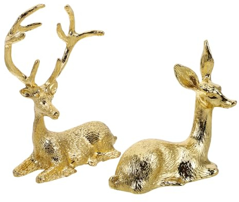 TOBBOMEY 2piezas Adornos De Alce Miniatura De Estatua Moderna De Ciervo Candelabro De Ciervo para Centro De Mesa De Salón Decoración De Mesas De Entrada para Porche