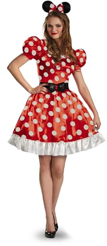 Disney Dam disguise Mimmi Mus kostym, röd, röd/svart/vit, X-Large (18–20) USA