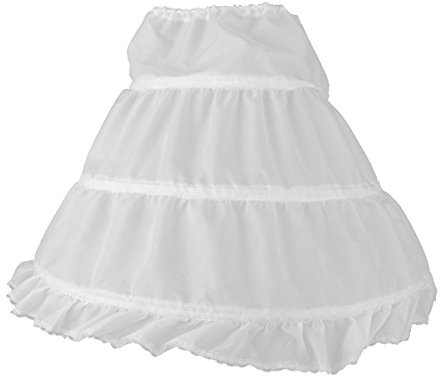 WINOMO Sottogonna Bambina Sottoveste con 3 Cerchi Gonna Ragazza Fodera in Vita Regolabile Bianco 47 cm Crinolina Principessa Gonna per Bambini