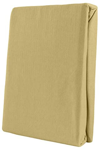Leonado Vicent - Classic Spannbettlaken Bettlaken 100% Baumwolle Jersey Spannbetttuch in vielen Farben & Größen, Maße Spannbettlaken:180 x 200 cm - 200 x 200 cm, Farbe Spannbettlaken:Beige