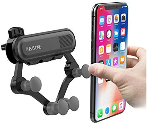 MUF Soporte móvil para coche universal apto para todos los smartphones, antigolpes, fácil de usar, para boquillas de aire, abrazadera ajustable, 360°