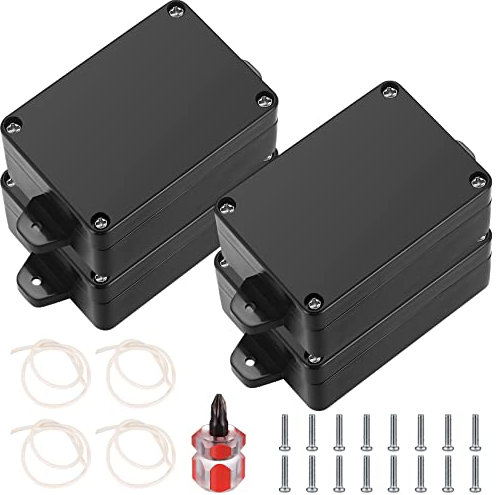 4 Stück IP65 Wasserdichte Abzweigdosen, Elektronik Projektboxen, Elektrische Gehäusekasten, Anschlussdose Außenmit festem Ohr, Anschluss Projektbox, mit Schraubendreher - Schwarz