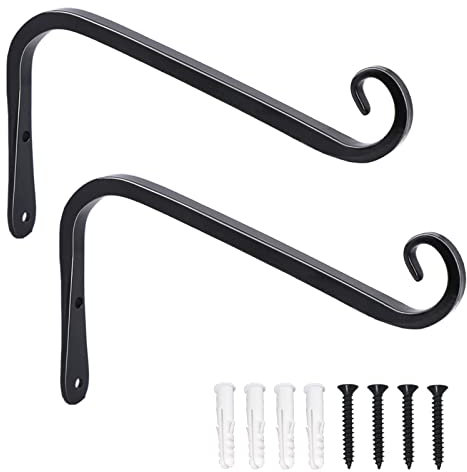 LOOGI Pflanzenhalterung Blumenampelhalter Eisen Wandhaken Blumenampel Wandhalter Haken - 2 Stücke (15cm S)