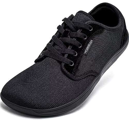 HOBIBEAR Unisex Wide Barefoot Minimalist Shoes for Men Women Outdoor Trail Walking Shoes(Black, UK 6.5)