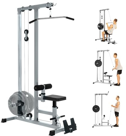 Yes4All LAT Pull Down Machines, LAT Row Cable Machine, LAT Tower with Additional Pulley Cable, High & Low Pulley Stations