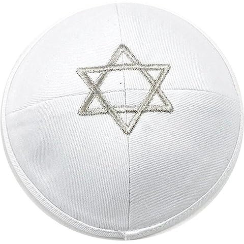 Tsffae Jüdische Mütze, 16 cm, Magen-David-, Bestickt, Kippa-Baumwolle, Traditionelle Yarmulke-mütze, Runde Totenkopf-mütze, Klassische Israel-mütze