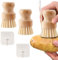 2 Stück Gemüsebürste,Spülbürste,Spülbürste Holz,Pilzbürste,Küchenbürste,Geschirrbürste,Für Geschirr, Töpfe, Pfannen, Spülbürste, Topfbürste, Geschirrbürste Küchenspüle, Zur Reinigung