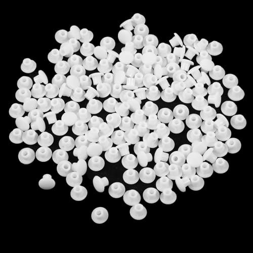 Yuanzhu 300 Stück Abdeckkappen für Bohrlöcher, 5mm Bohrloch Abdeckkappen Weiß Lochstopfen für Schrauben Kunststoff Blindkappen Möbel Lochabdeckung Schrank Abdeckstopfen Abdeckkappen zum Eindrücken