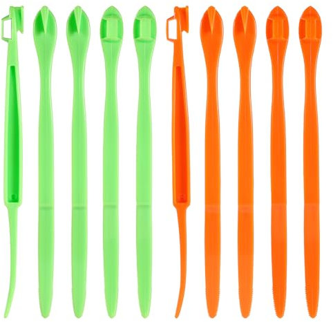 10pz Sbuccia Arance in Plastica, Sbuccia Agrumi con Manico Lungo Taglia Bucce Agrumi Sbuccia Frutta Manuale Accessorio Cucina Gadget Cucina(Verde Erba e Arancione)