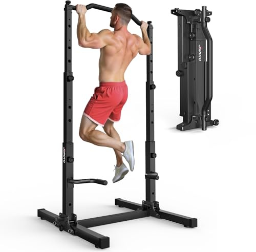 JOROTO Pliable Power Tower Barre de Traction & Dip Station, Autoportante Station de Musculation, Réglable en Hauteur, 5 en 1 Appareil d'Entraînement Dorsal pour la Maison Multifonction, 172KG Capacité