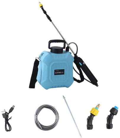KiBcsLic Pulverizador de presión eléctrico con Bomba de 5 litros, pulverizador de jardín con boquillas nebulizadoras Versátil para Fertilizantes, pesticidas, Limpieza de Exteriores