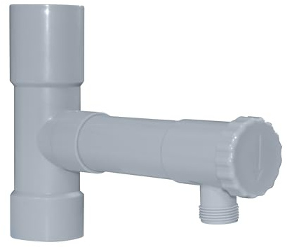 Jardibric - Raccord PVC récupérateur d’eau Ø50 mm - Pour descente de gouttière - Sortie filetée 20x27 - À fixer pour système de récupération des eaux de pluie (Gris)