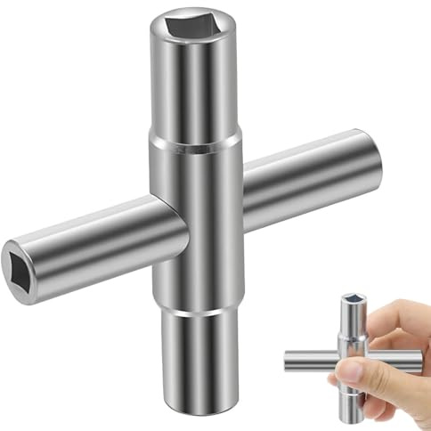 UIEXAY Clé Carrée 4 Voies, Clé Utilitaires De Purge Cle Plombier - Dimensions Intérieures : 6,5 Mm/7 Mm/8 Mm/9 Mm Pour Boîtier Électrique, Gaz, Eau, Armoire